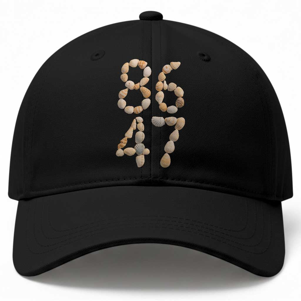 86 47 Seashell Subtle Summer Coastal Graphic Baseball Cap Viral Beach Walk Political Satire TS02 Print Your Wear
