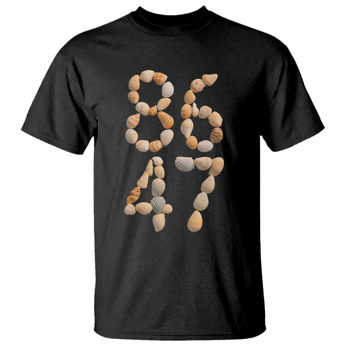 86 47 Seashell Subtle Summer Coastal Graphic T Shirt Viral Beach Walk Political Satire TS02 Black Print Your Wear