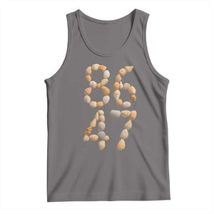 86 47 Seashell Subtle Summer Coastal Graphic Tank Top Viral Beach Walk Political Satire TS02 Deep Heather Print Your Wear