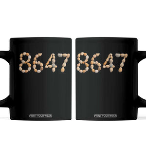 86 47 Seashell Beach Walk Graphic Coffee Mug Subtle Coastal Summer Political Satire TS02 Black Print Your Wear