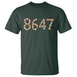86 47 Seashell Beach Walk Graphic T Shirt Subtle Coastal Summer Political Satire TS02 Dark Forest Green Print Your Wear