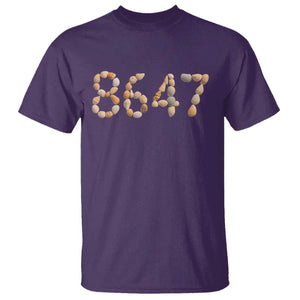 86 47 Seashell Beach Walk Graphic T Shirt Subtle Coastal Summer Political Satire TS02 Purple Print Your Wear