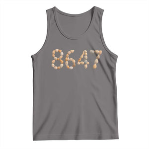 86 47 Seashell Beach Walk Graphic Tank Top Subtle Coastal Summer Political Satire TS02 Deep Heather Print Your Wear