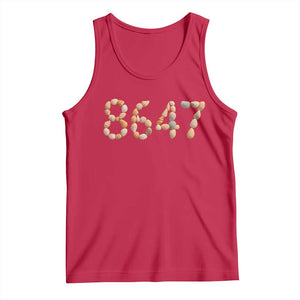 86 47 Seashell Beach Walk Graphic Tank Top Subtle Coastal Summer Political Satire TS02 Red Print Your Wear