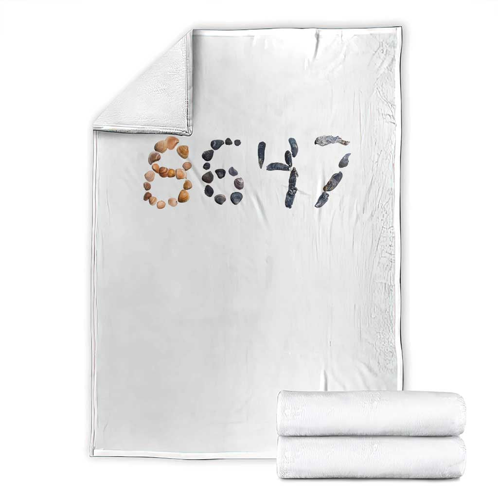 86 47 Seashell Graphic Subtle Summer Coastal Throw Blanket Viral 2026 Beach Walk Political Satire TS02 White Print Your Wear