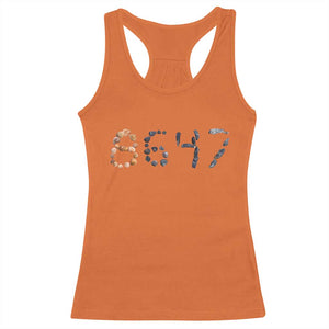 86 47 Seashell Graphic Subtle Summer Coastal Racerback Tank Top Viral 2026 Beach Walk Political Satire TS02 Orange Print Your Wear