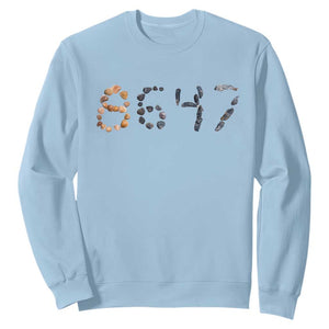 86 47 Seashell Graphic Subtle Summer Coastal Sweatshirt Viral 2026 Beach Walk Political Satire TS02 Light Blue Print Your Wear