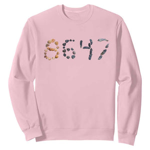 86 47 Seashell Graphic Subtle Summer Coastal Sweatshirt Viral 2026 Beach Walk Political Satire TS02 Light Pink Print Your Wear
