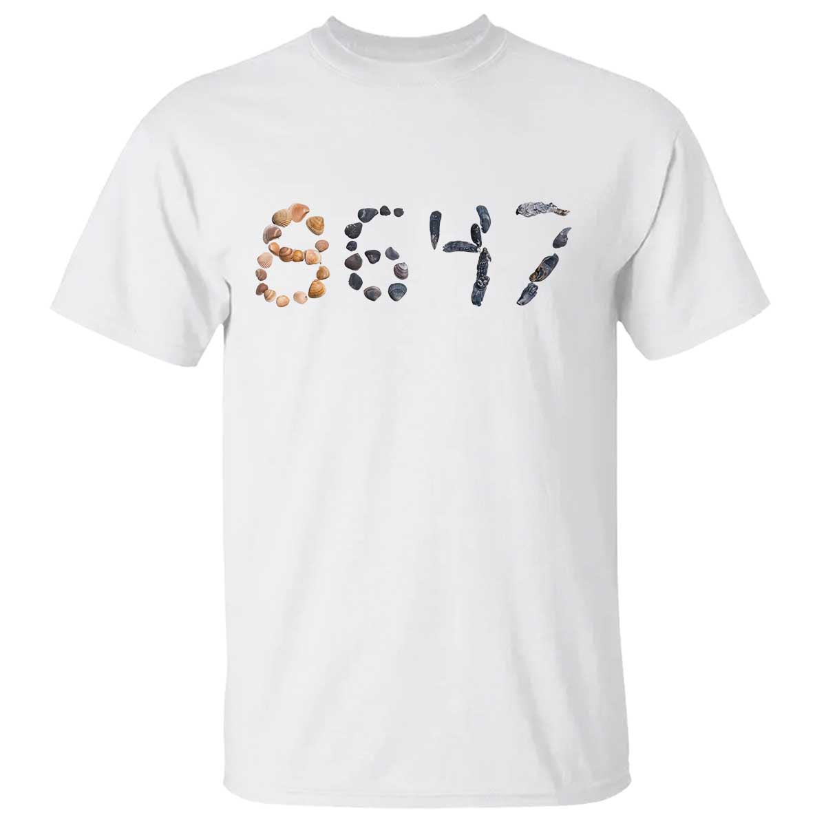 86 47 Seashell Graphic Subtle Summer Coastal T Shirt Viral 2026 Beach Walk Political Satire TS02 White Print Your Wear