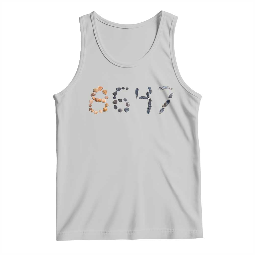 86 47 Seashell Graphic Subtle Summer Coastal Tank Top Viral 2026 Beach Walk Political Satire TS02 Ash Print Your Wear