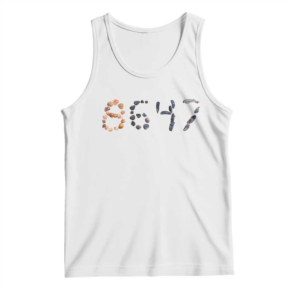 86 47 Seashell Graphic Subtle Summer Coastal Tank Top Viral 2026 Beach Walk Political Satire TS02 White Print Your Wear