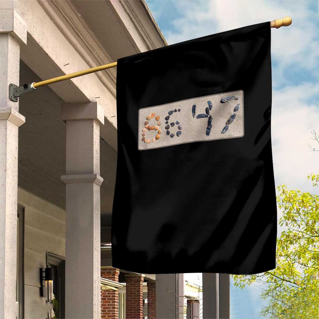 86 47 Seashell Beach Sand Graphic Garden Flag Subtle Coastal Summer Political Satire TS02 Print Your Wear