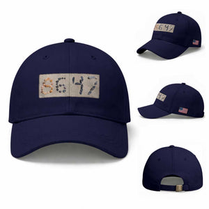 86 47 Seashell Beach Sand Graphic Baseball Cap Subtle Coastal Summer Political Satire TS02 Baseball Cap Universal Fit Dark Blue Print Your Wear