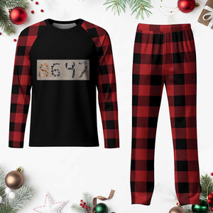 86 47 Seashell Beach Sand Graphic Plaid Pajama Set Subtle Coastal Summer Political Satire TS02 Buffalo Plaid Print Your Wear