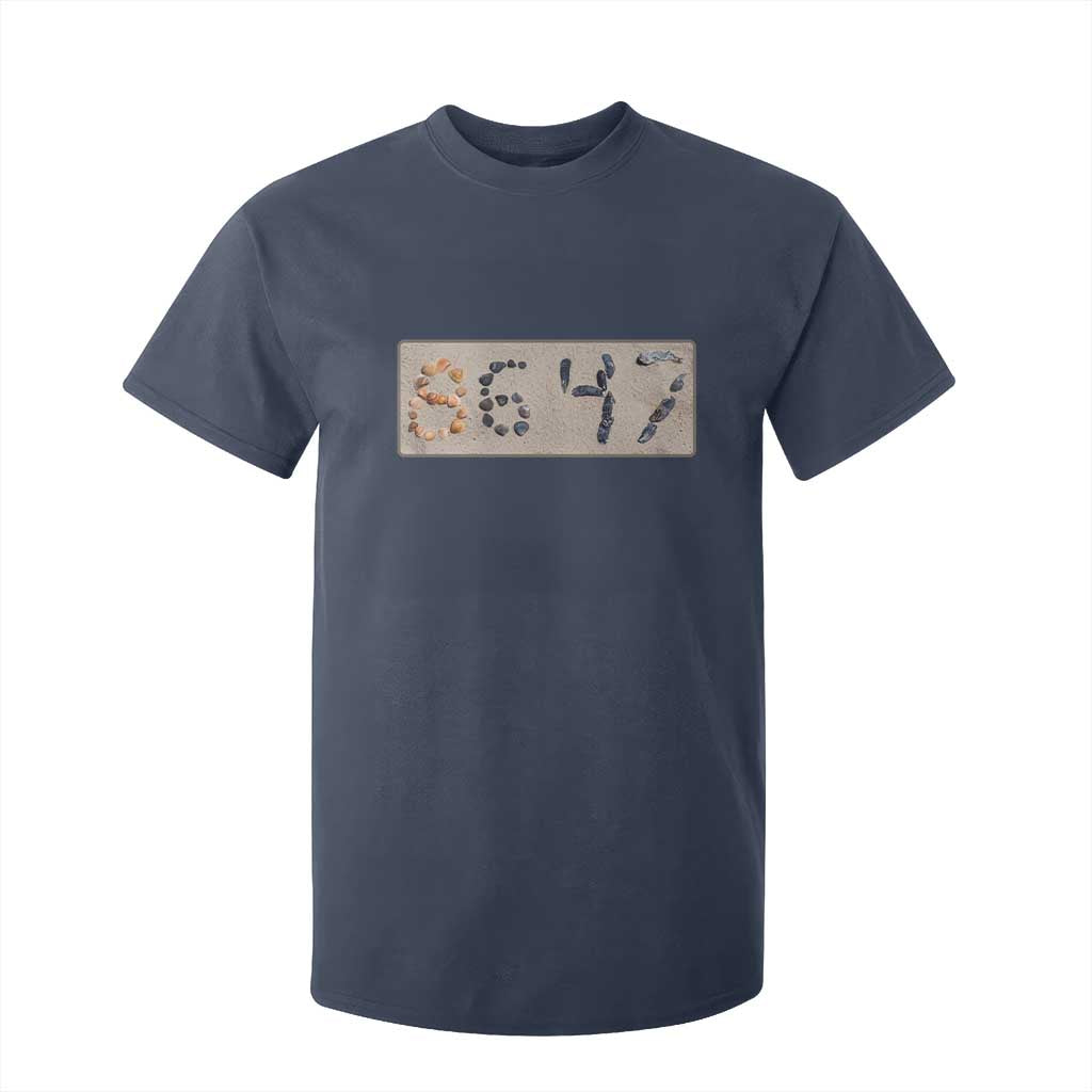 86 47 Seashell Beach Sand Graphic T Shirt For Kid Subtle Coastal Summer Political Satire TS02 Navy Print Your Wear