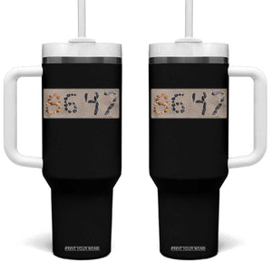 86 47 Seashell Beach Sand Graphic Tumbler With Handle Subtle Coastal Summer Political Satire TS02 One Size: 40 oz Black Print Your Wear