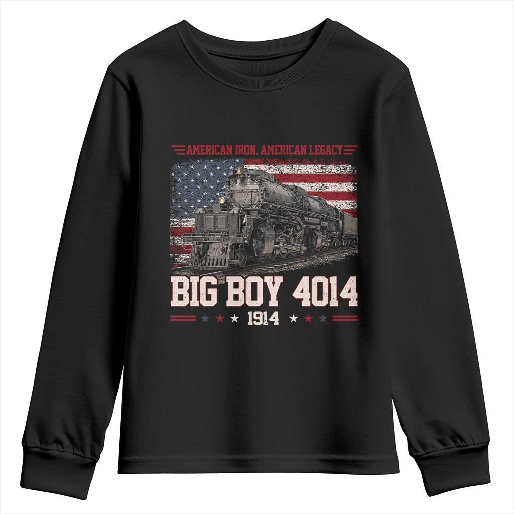 Vintage USA Steam Locomotive Patriotic Pride Youth Sweatshirt American Iron American Legacy TS02 Black Print Your Wear
