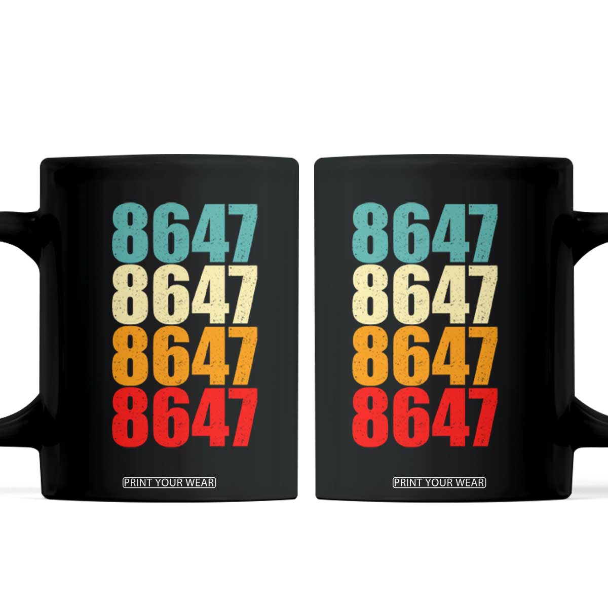 8647 Retro Vintage Color Palette Coffee Mug Minimalist Coded Political Satire TS02 Black Print Your Wear