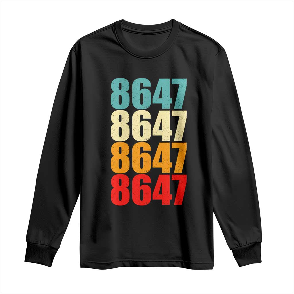 8647 Retro Vintage Color Palette Long Sleeve Shirt Minimalist Coded Political Satire TS02 Black Print Your Wear