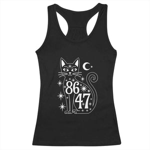 86 47 Celestial Black Cat Mystic Racerback Tank Top Moon Stars Coded Political Satire TS02 Black Print Your Wear