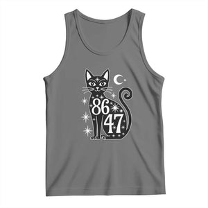 86 47 Celestial Black Cat Mystic Tank Top Moon Stars Coded Political Satire TS02 Black Heather Print Your Wear