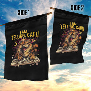 I Am Yelling Carl Graphic Garden Flag Funny Angry Cat Typing Keyboard Comic Retro TS02 Print Your Wear