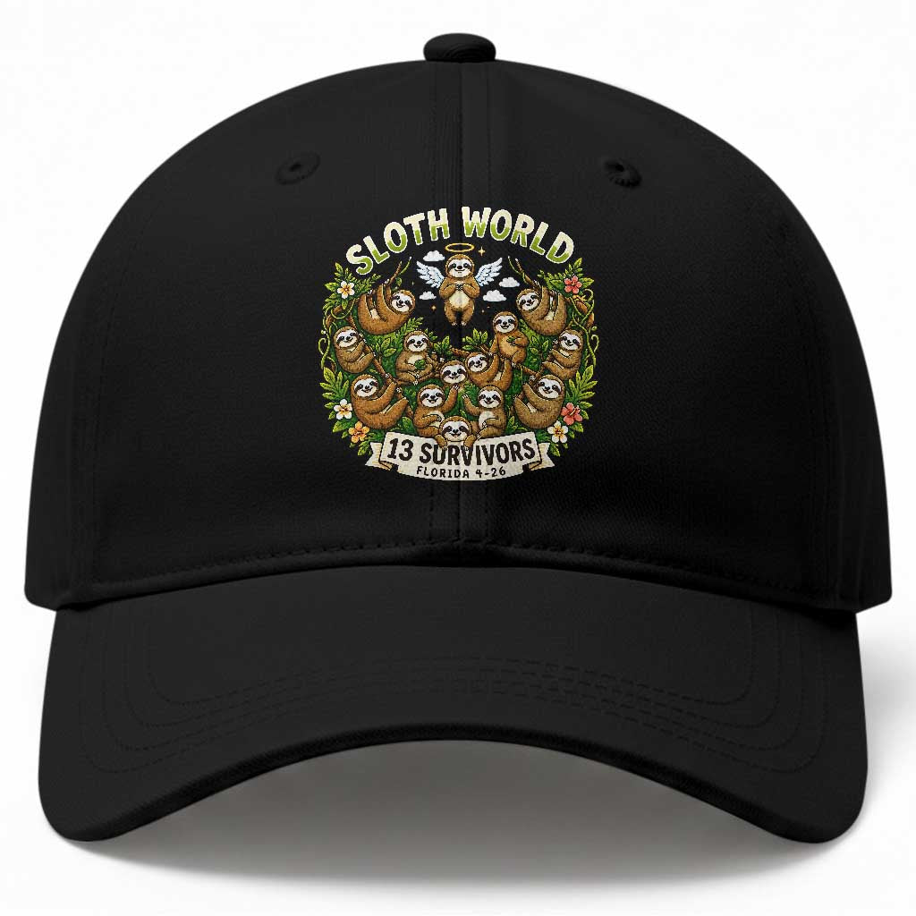 Sloth World 13 Survivors Animal Rescue Baseball Cap Memorial Tribute and Florida Wildlife Protection TS02 Print Your Wear