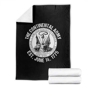 The Continental Army Est 1775 Throw Blanket Patriotic US Military History Graphic TS02 Black Print Your Wear