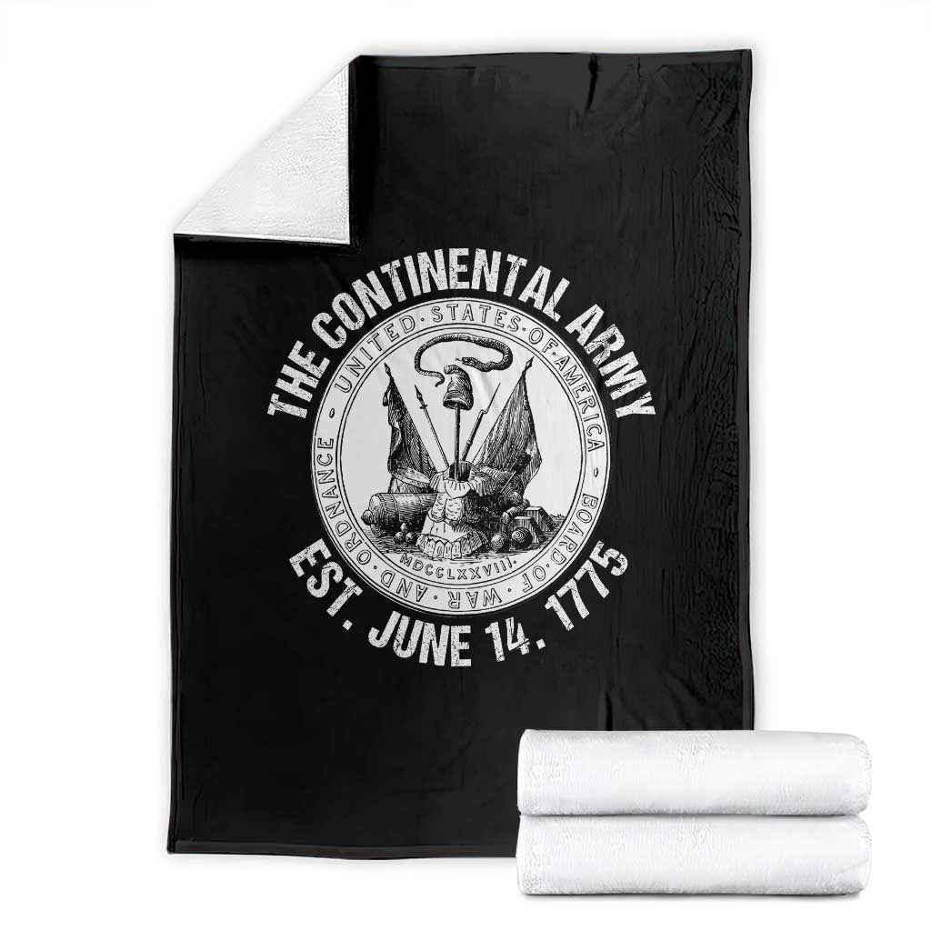 The Continental Army Est 1775 Throw Blanket Patriotic US Military History Graphic TS02 Black Print Your Wear