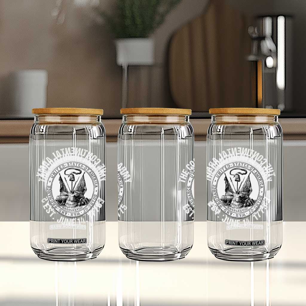 The Continental Army Est 1775 Glass Can Patriotic US Military History Graphic TS02 Print Your Wear