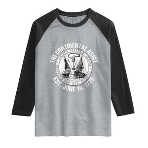 The Continental Army Est 1775 Raglan Shirt Patriotic US Military History Graphic TS02 Heather Gray Black Print Your Wear
