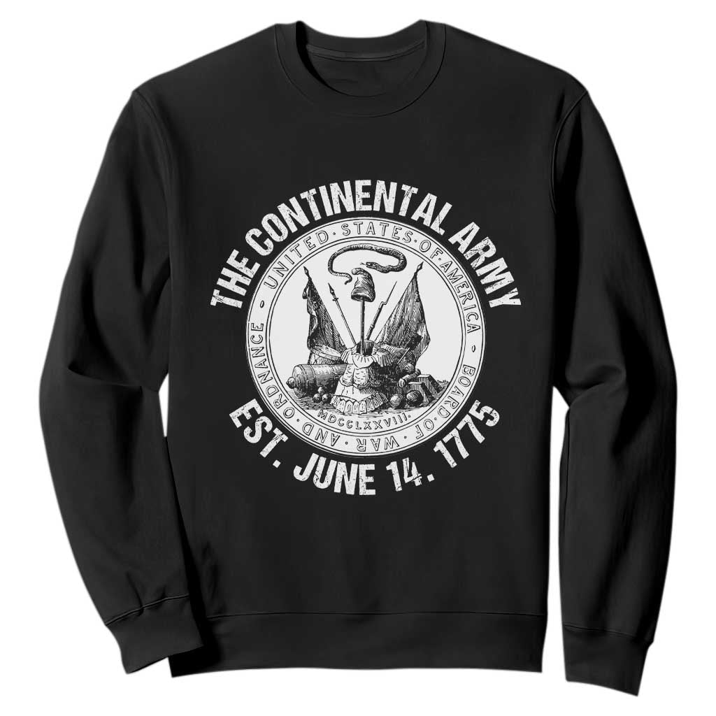 The Continental Army Est 1775 Sweatshirt Patriotic US Military History Graphic TS02 Black Print Your Wear