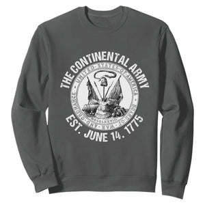 The Continental Army Est 1775 Sweatshirt Patriotic US Military History Graphic TS02 Dark Heather Print Your Wear