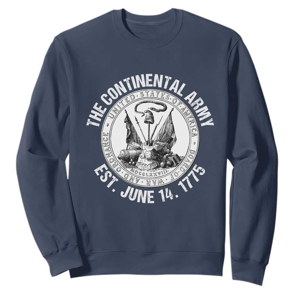 The Continental Army Est 1775 Sweatshirt Patriotic US Military History Graphic TS02 Navy Print Your Wear