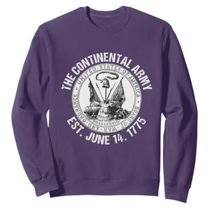 The Continental Army Est 1775 Sweatshirt Patriotic US Military History Graphic TS02 Purple Print Your Wear