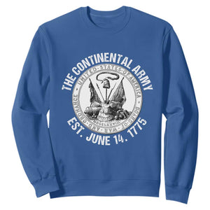 The Continental Army Est 1775 Sweatshirt Patriotic US Military History Graphic TS02 Royal Blue Print Your Wear
