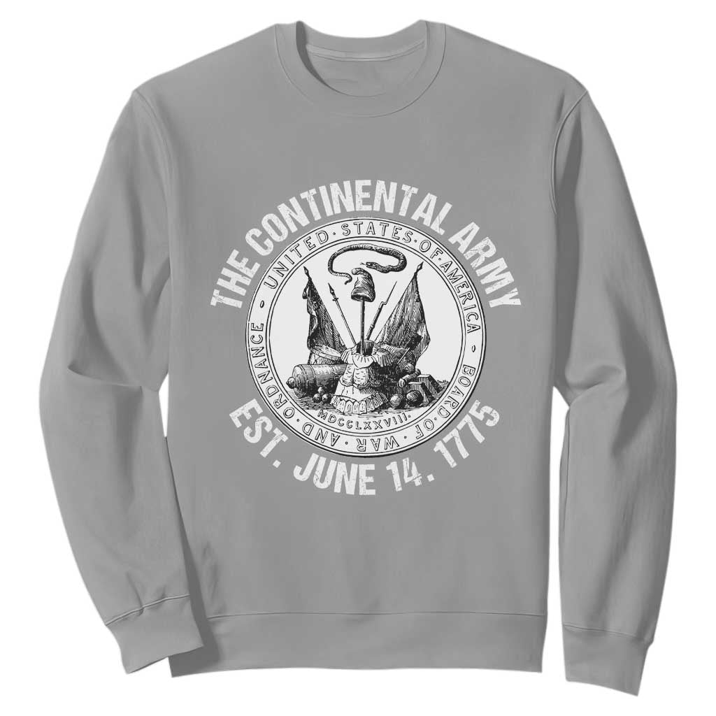 The Continental Army Est 1775 Sweatshirt Patriotic US Military History Graphic TS02 Sport Gray Print Your Wear