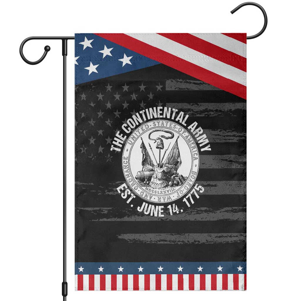 The Continental Army Est 1775 Patriotic Garden Flag US Military History Graphic TS02 Distressed Black Blue Print Your Wear