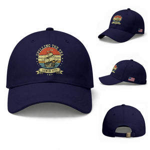 Spilling The Tea Since 1773 Baseball Cap Retro Sunset Boston Tea Party History TS02 Baseball Cap Universal Fit Dark Blue Print Your Wear
