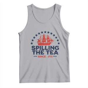 Spilling The Tea Since 1773 Tank Top Patriotic Nautical Stars American History TS02 Athletic Heather Print Your Wear