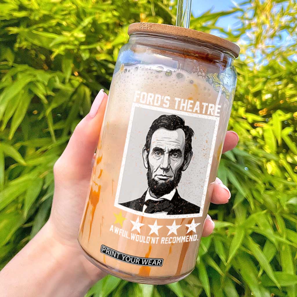 Fords Theatre One Star Awful Wouldnt Recommend Glass Can Abraham Lincoln Funny History Dark Humor TS02 Black Print Your Wear