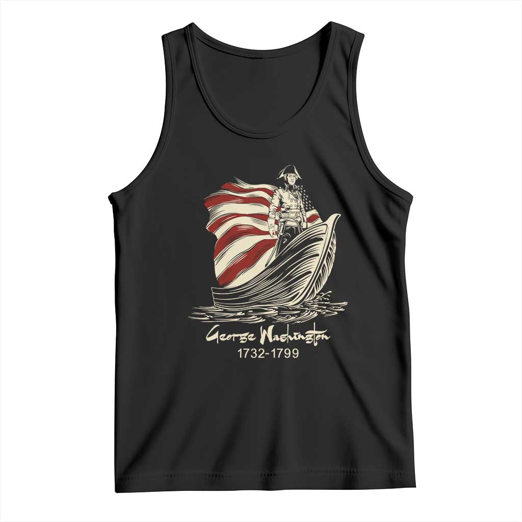 George Washington Crossing The Delaware Patriotic Tank Top Vintage American Flag Graphic TS02 Black Print Your Wear