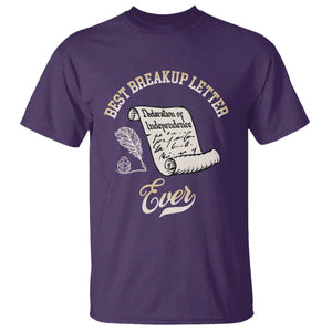 Declaration Of Independence 1776 Funny History T Shirt Best Breakup Letter Ever Humor TS02 Purple Print Your Wear