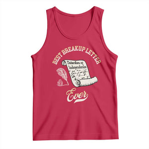 Declaration Of Independence 1776 Funny History Tank Top Best Breakup Letter Ever Humor TS02 Red Print Your Wear