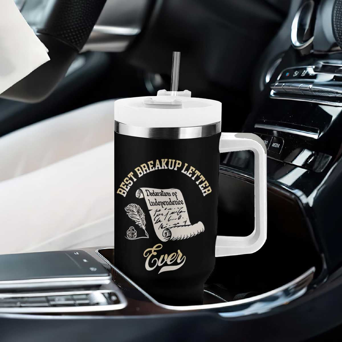Declaration Of Independence 1776 Funny History Tumbler With Handle Best Breakup Letter Ever Humor TS02 Print Your Wear