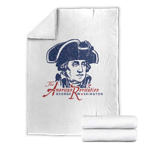 George Washington The American Revolution Throw Blanket Distressed Sketch Historic Patriotic Graphic TS02 White Print Your Wear