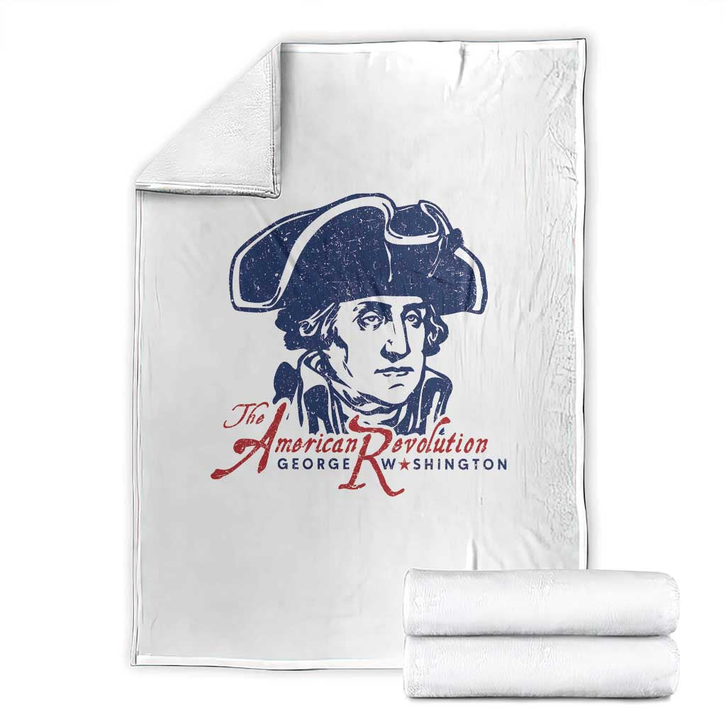 George Washington The American Revolution Throw Blanket Distressed Sketch Historic Patriotic Graphic TS02 White Print Your Wear