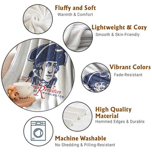 George Washington The American Revolution Throw Blanket Distressed Sketch Historic Patriotic Graphic TS02 Print Your Wear