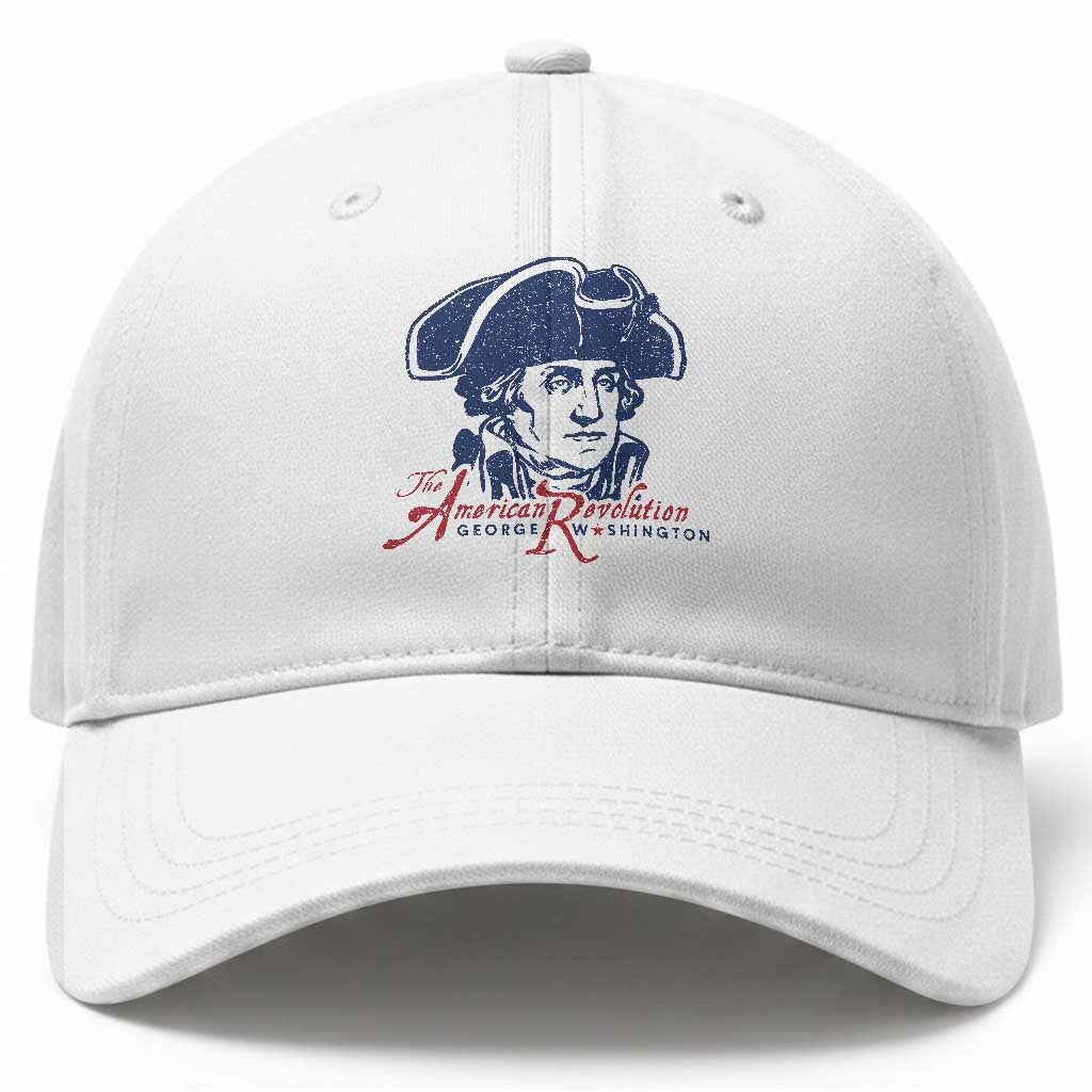 George Washington The American Revolution Baseball Cap Distressed Sketch Historic Patriotic Graphic TS02 Print Your Wear