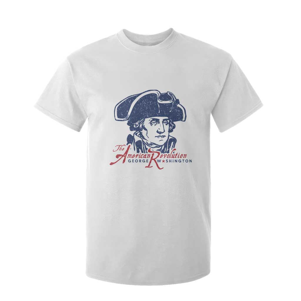George Washington The American Revolution T Shirt For Kid Distressed Sketch Historic Patriotic Graphic TS02 White Print Your Wear
